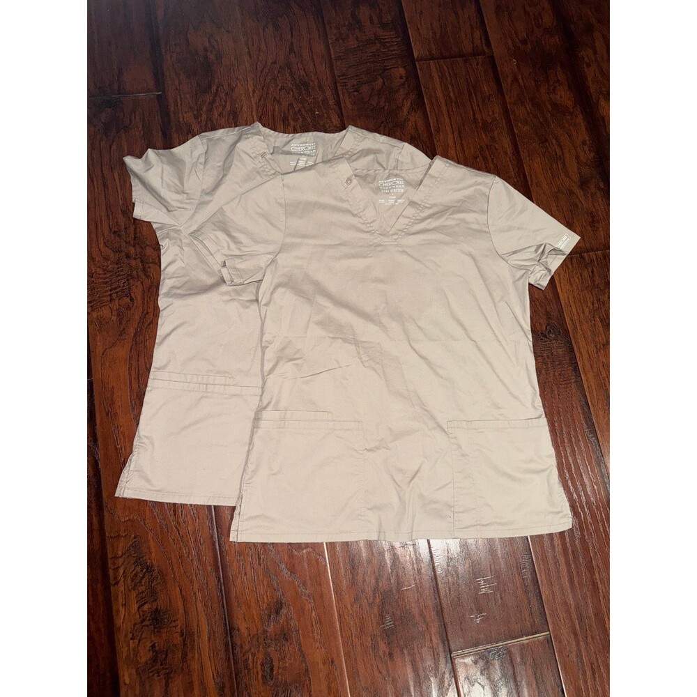 Bundle of 2 Cherokee Workwear Women's 3-Pocket V-Neck Scrub Top size S
